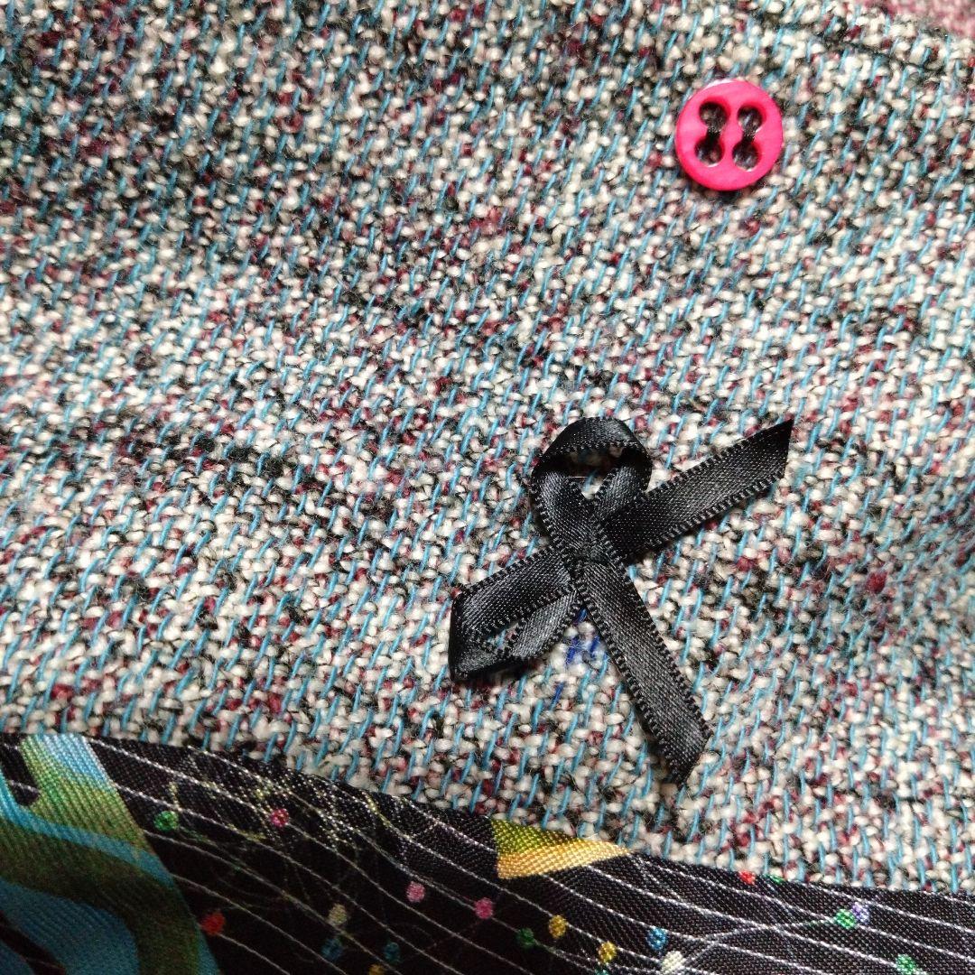 ポールスミス テーラードジャケット ツイード グレー ボルドー バイカラー L