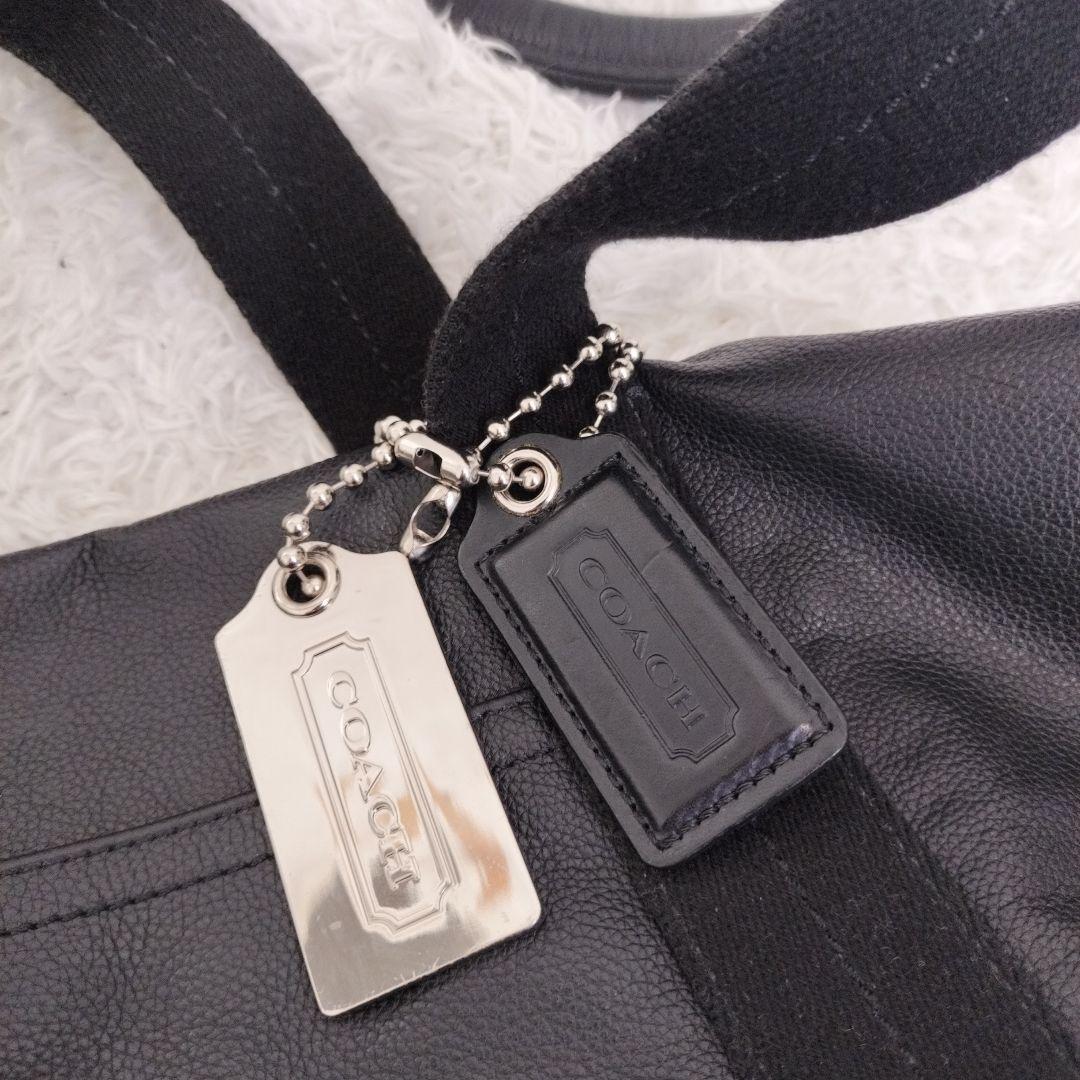 ⭐極美品⭐COACH　トンプソン　レザー ブラック ボストンバッグ　70491