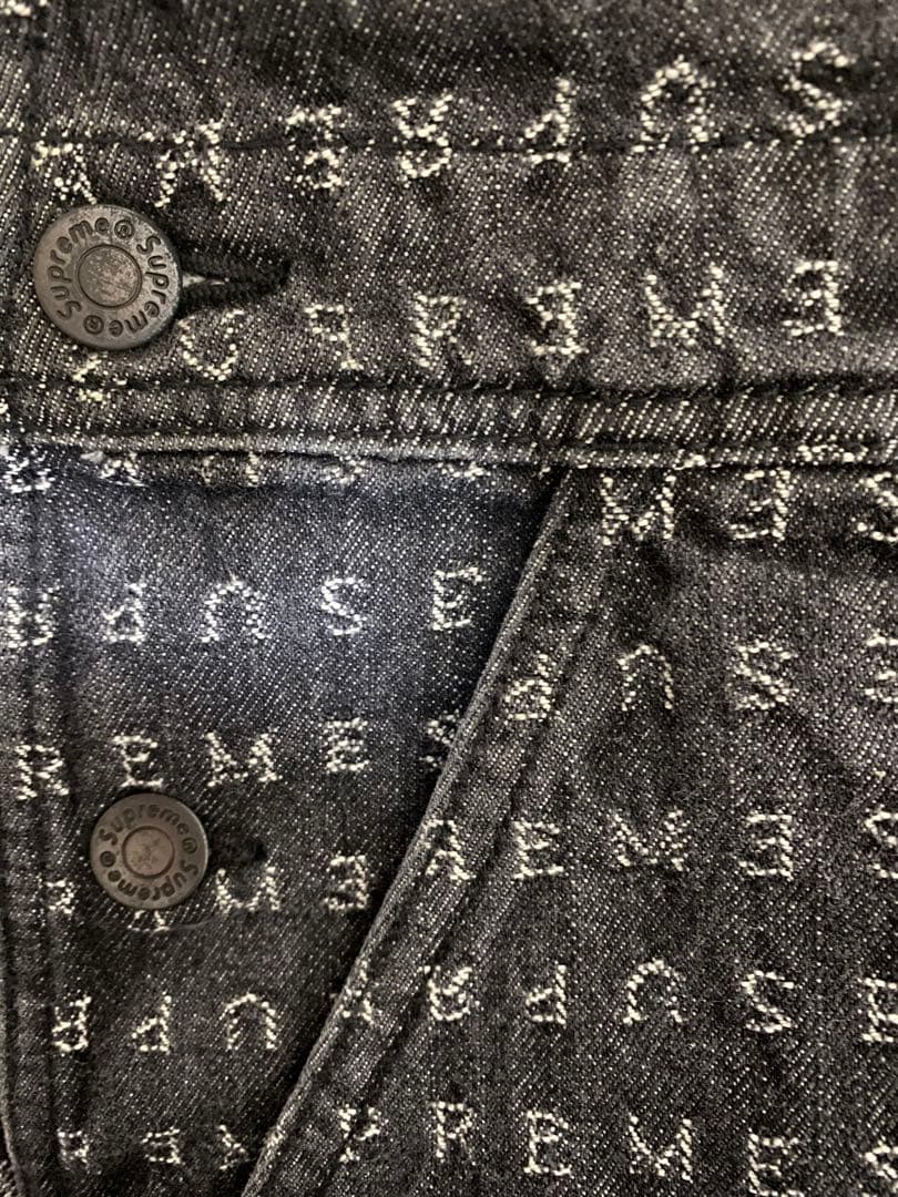 パンツ supreme jacquard logos denim overalls