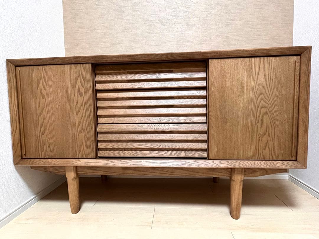 FALT 木製リビングボード サイドボード 収納 無垢材 幅120cm