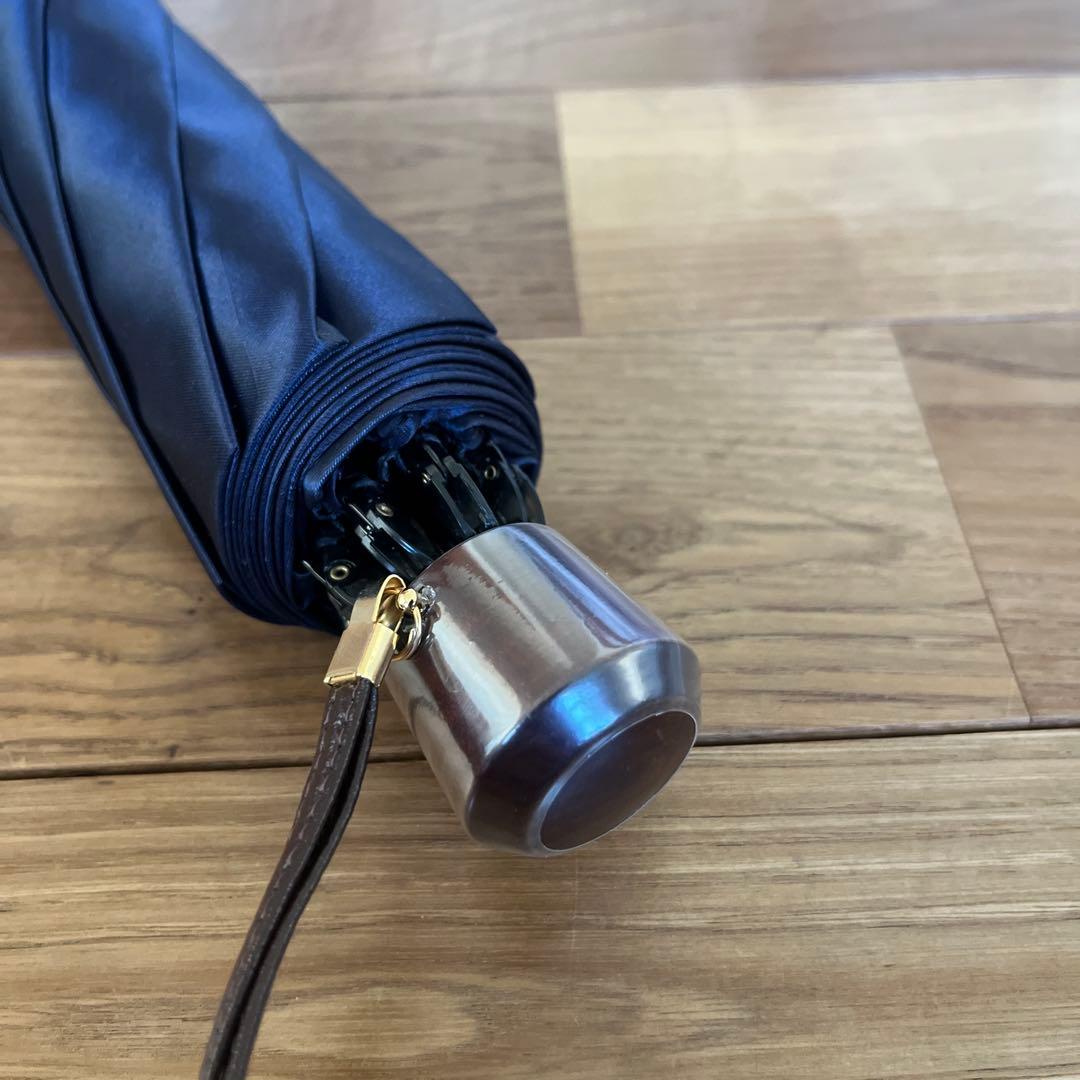 未使用 前原光榮商店 シャンタン 折りたたみ 晴雨兼用日傘 ネイビー 伝統工芸