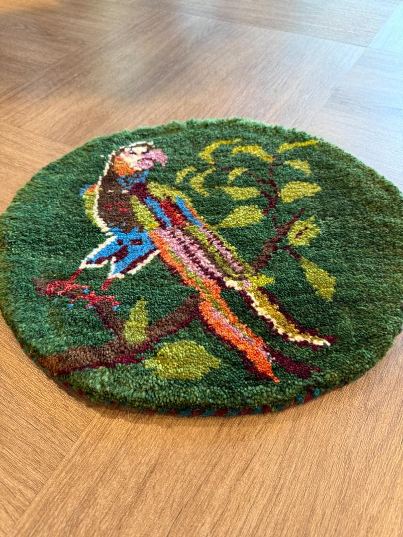 ペルシャギャッベ (ギャベ) チェアマット 46x40丸 ギャッベ ラグ