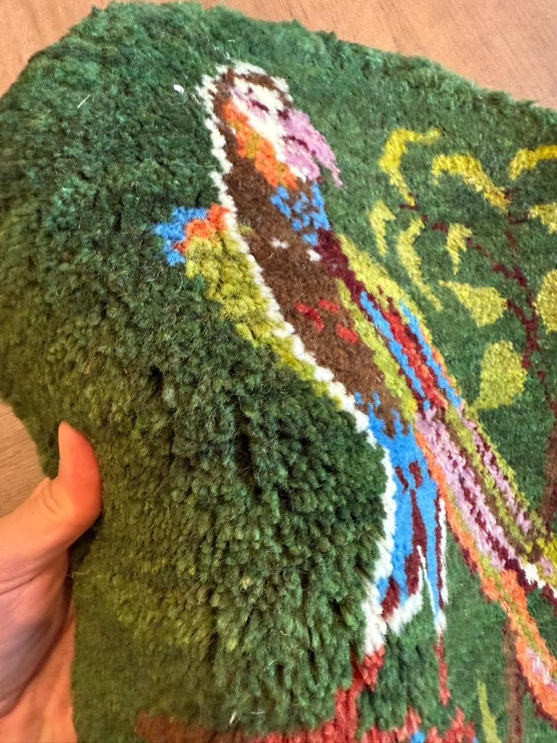 ペルシャギャッベ (ギャベ) チェアマット 46x40丸 ギャッベ ラグ