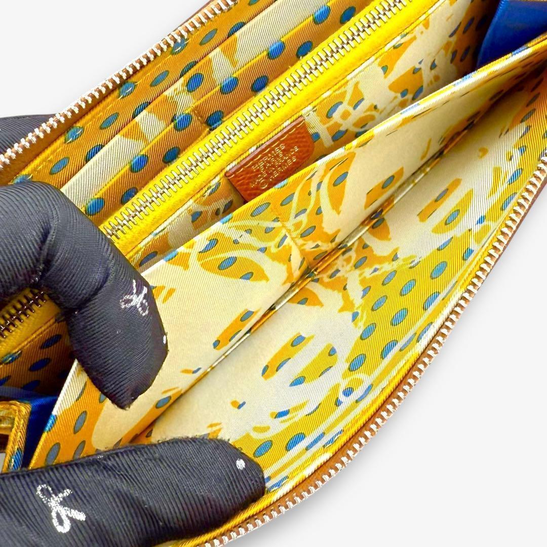 【美品】エルメス HERMES 長財布　アザップシルクイン エプソン　ゴールド