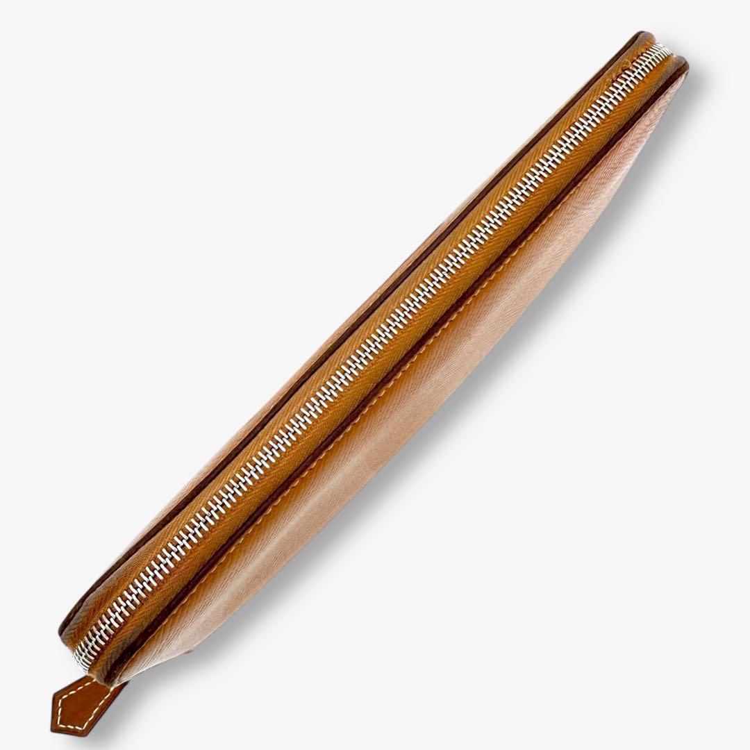 【美品】エルメス HERMES 長財布　アザップシルクイン エプソン　ゴールド