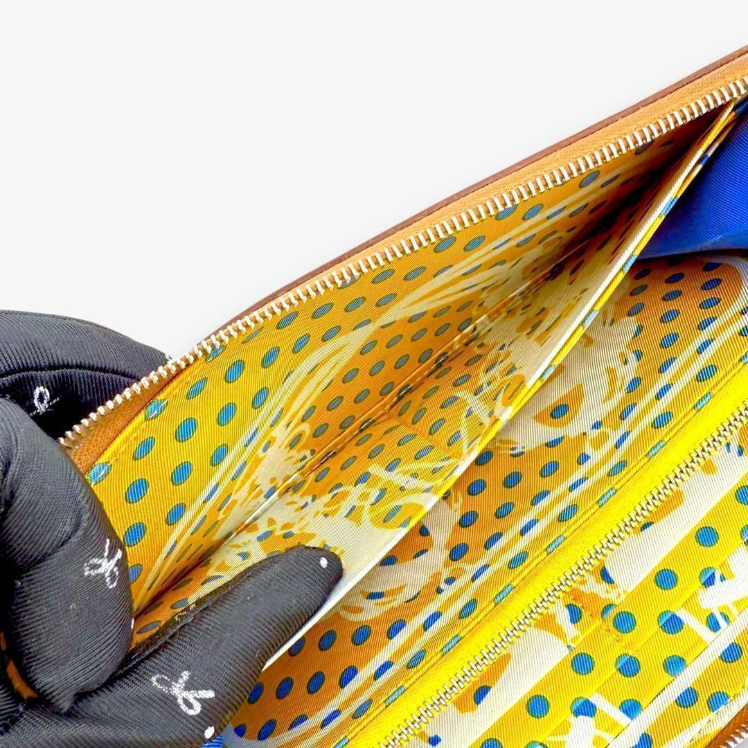 【美品】エルメス HERMES 長財布　アザップシルクイン エプソン　ゴールド