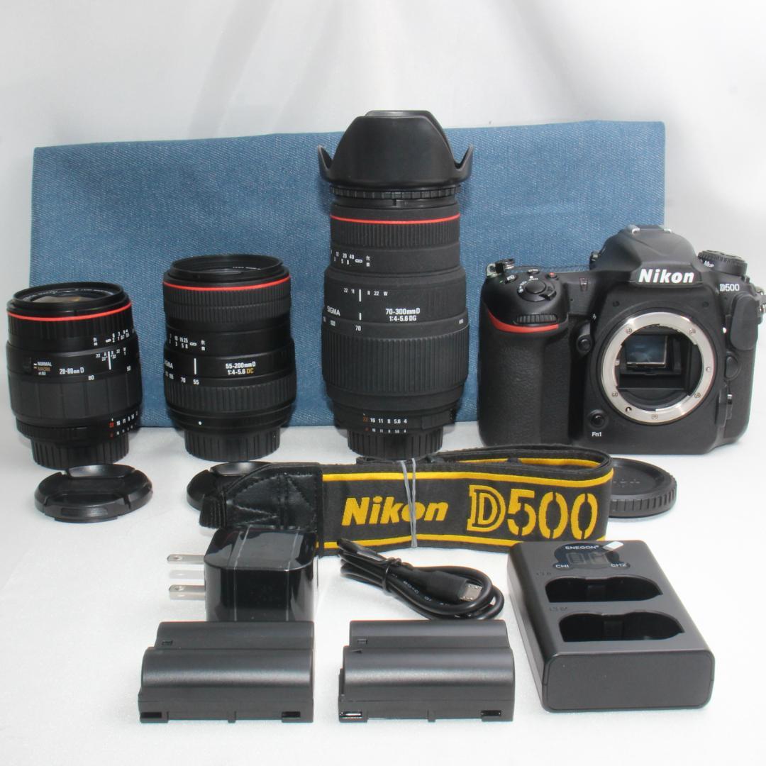 ❤️予備バッテリー付き❤️Nikon D500 超望遠 トリプルレンズセット❤️