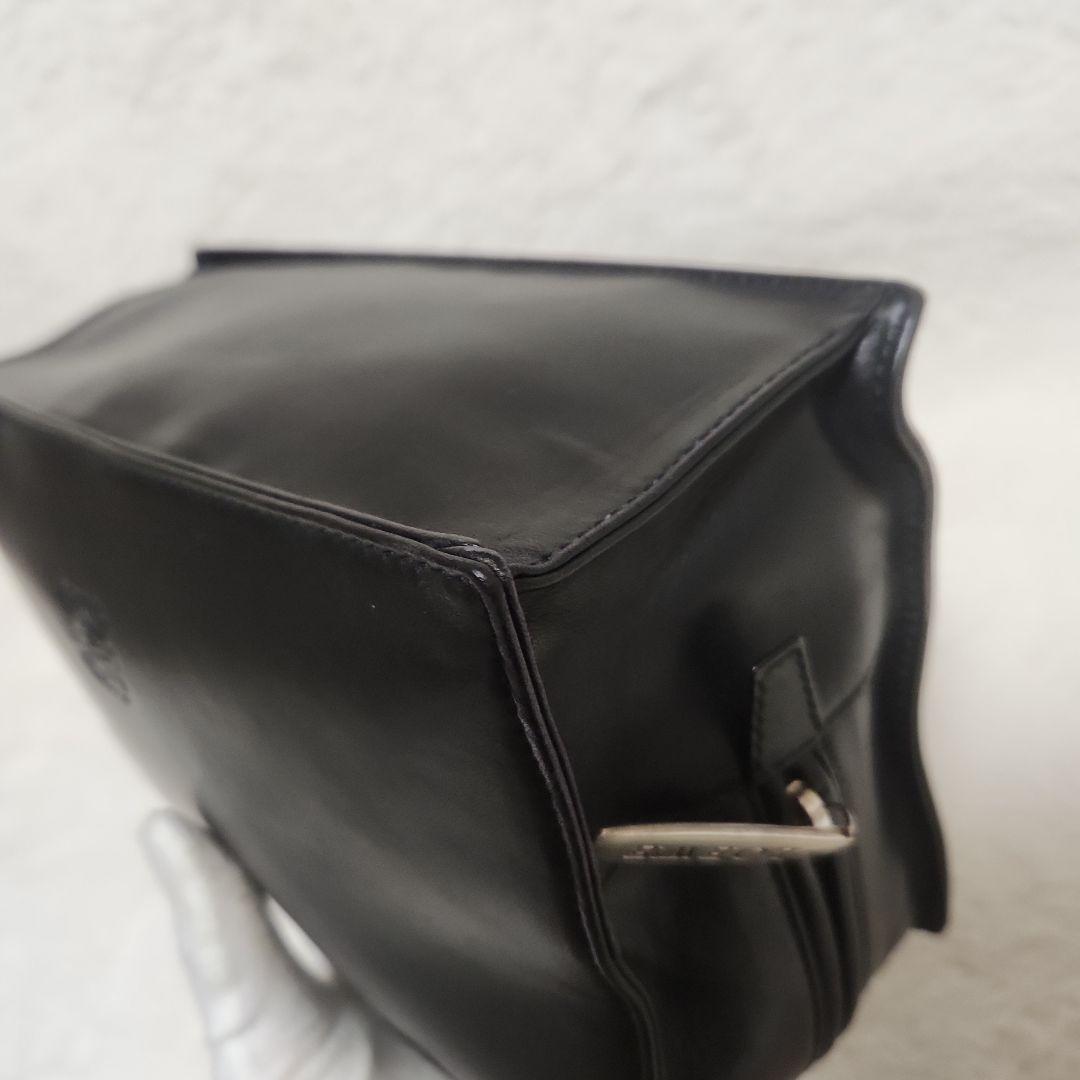 ロエベ　アナグラム　レザー　ブラック　ハンドバック