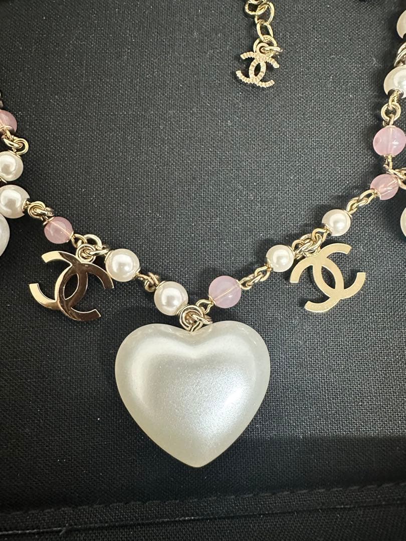 魂 　CHANEL シャネル ココマーク ハート ネックレス