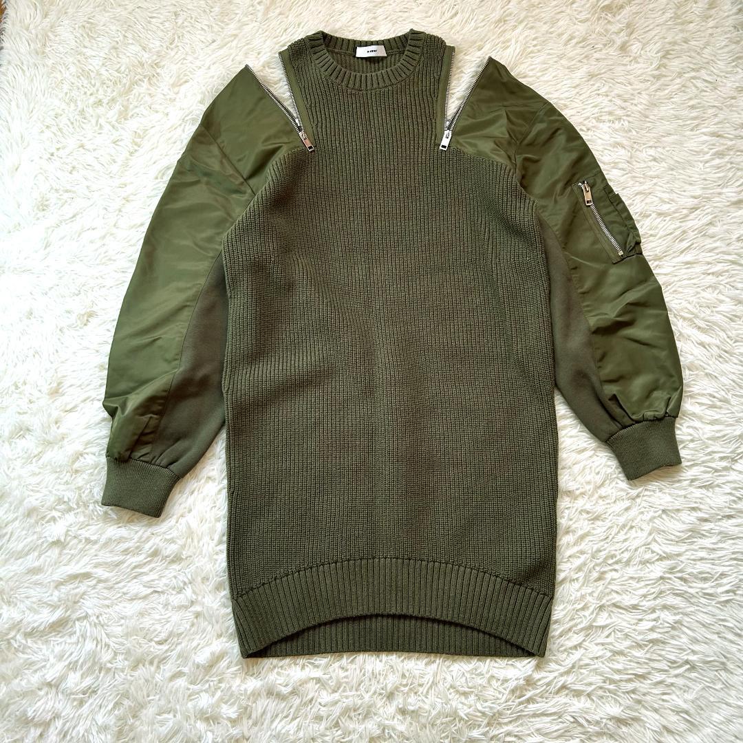 【極美品】DIESEL 2way 肩ジップ MA-1ドッキングニットワンピ