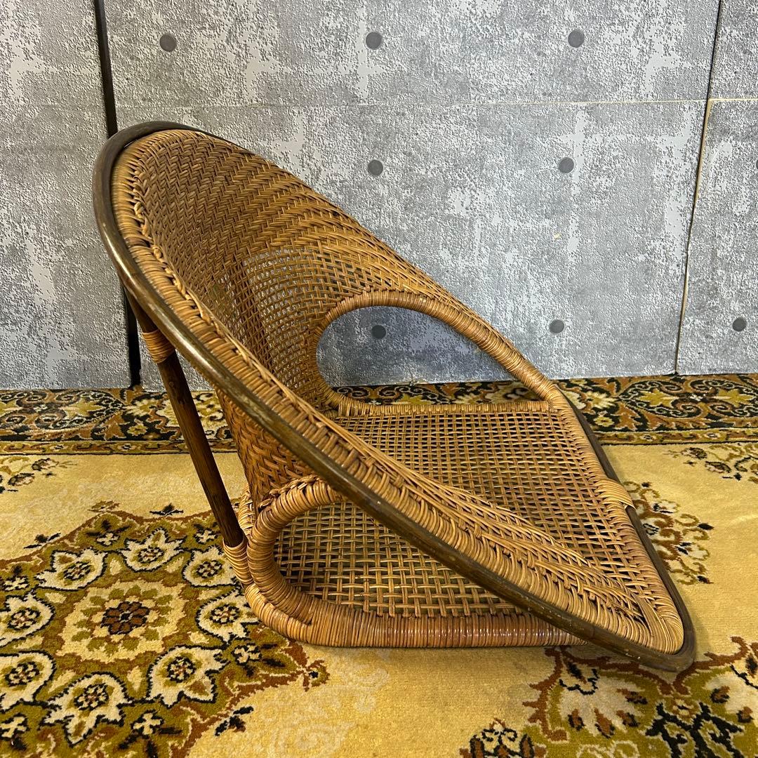 ꧁今枝ラタン꧂座椅子3脚 籐家具 いす イス チェア 昭和レトロ モダン