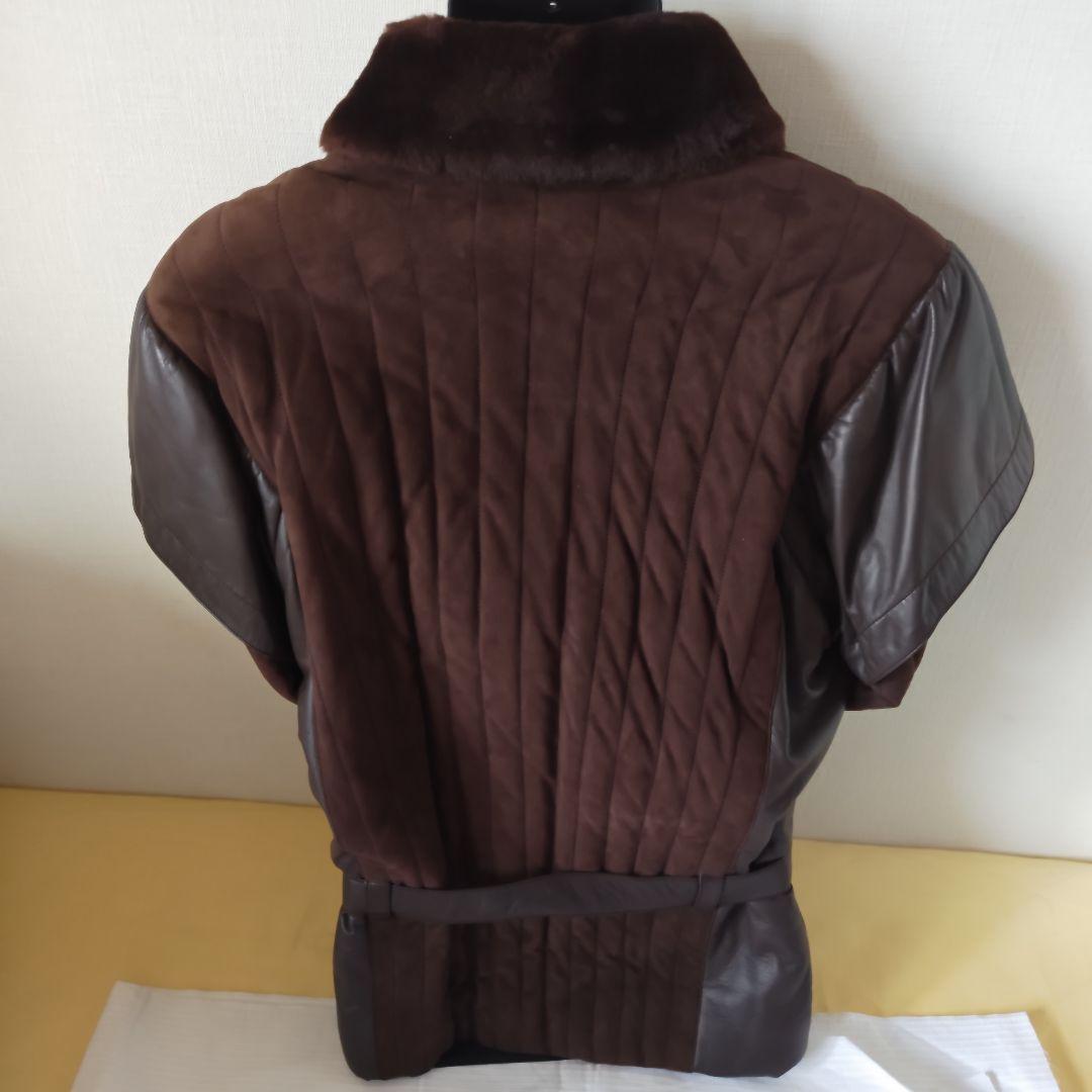 【極美品】グッチ ファー襟　本革レザー・ブルゾン コート　ベルト付