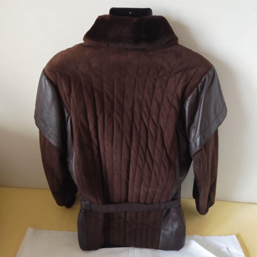 【極美品】グッチ ファー襟　本革レザー・ブルゾン コート　ベルト付