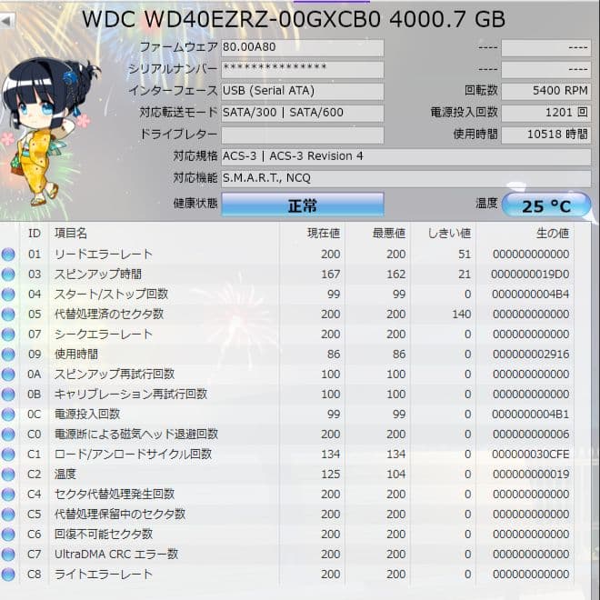 内蔵型ハードディスクドライブ WD40EZRZ WesternDigital HDD