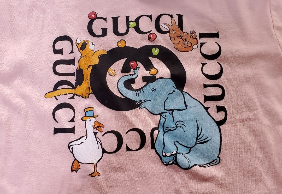 GUCCI BABY 正規品 動物プリント Tシャツ ピンク 100cm