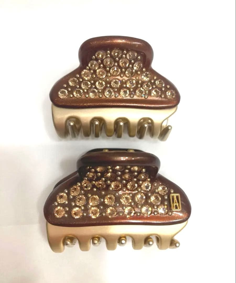 アレクサンドルドゥパリ　ヴァンドームヘアクリップ ブラウン 2個セット