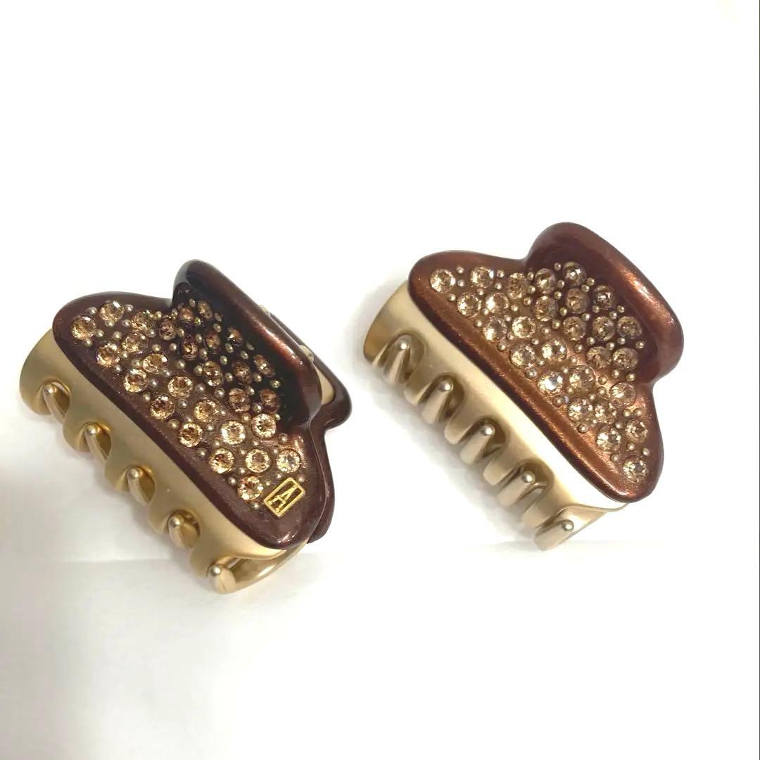 アレクサンドルドゥパリ　ヴァンドームヘアクリップ ブラウン 2個セット