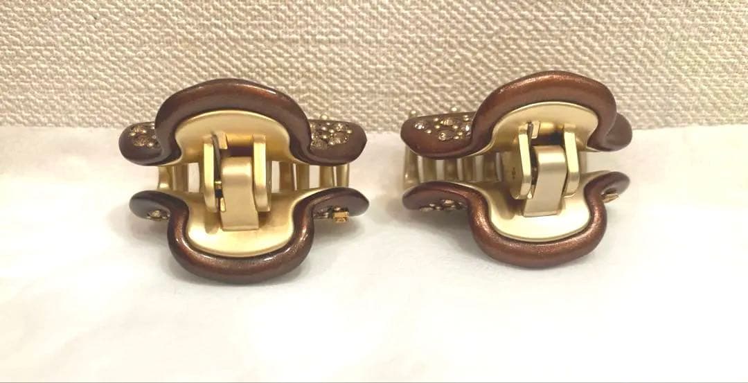 アレクサンドルドゥパリ　ヴァンドームヘアクリップ ブラウン 2個セット