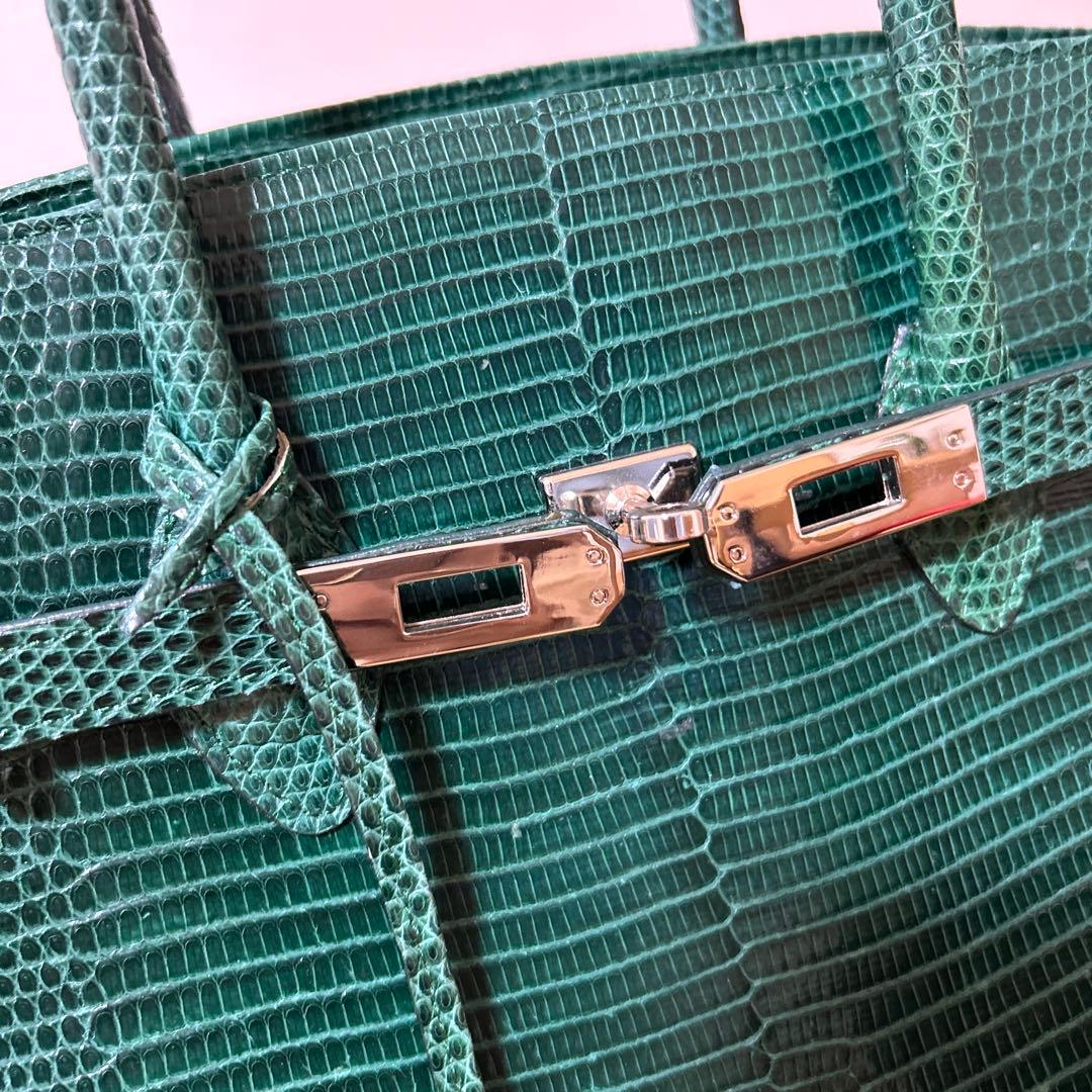 リザード　バッグ　緑