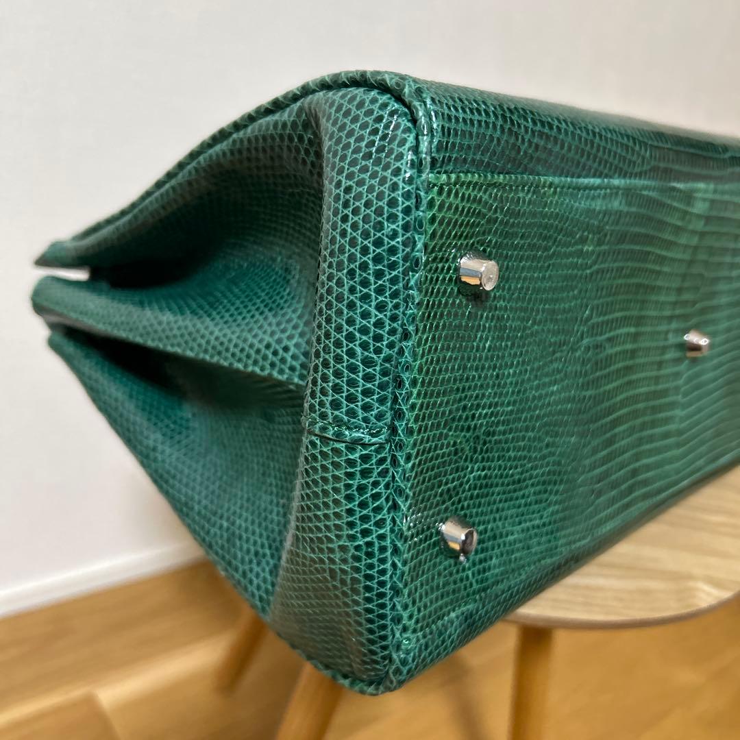 リザード　バッグ　緑