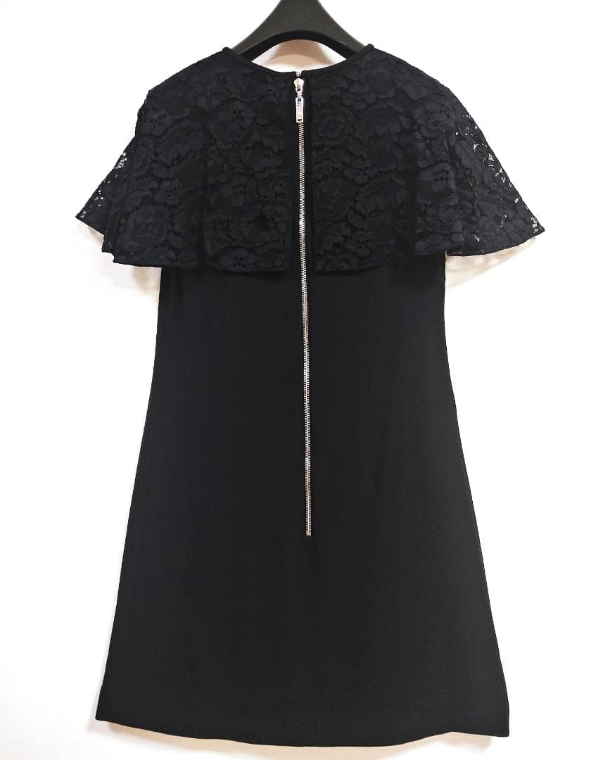 極美品 LOUIS VUITTONルイヴィトン シルクレースワンピース 黒 36