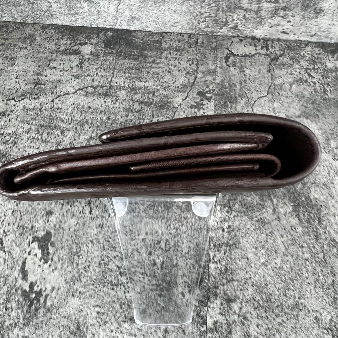 GUCCI GG シマ レザー 長財布 ダークブラウン