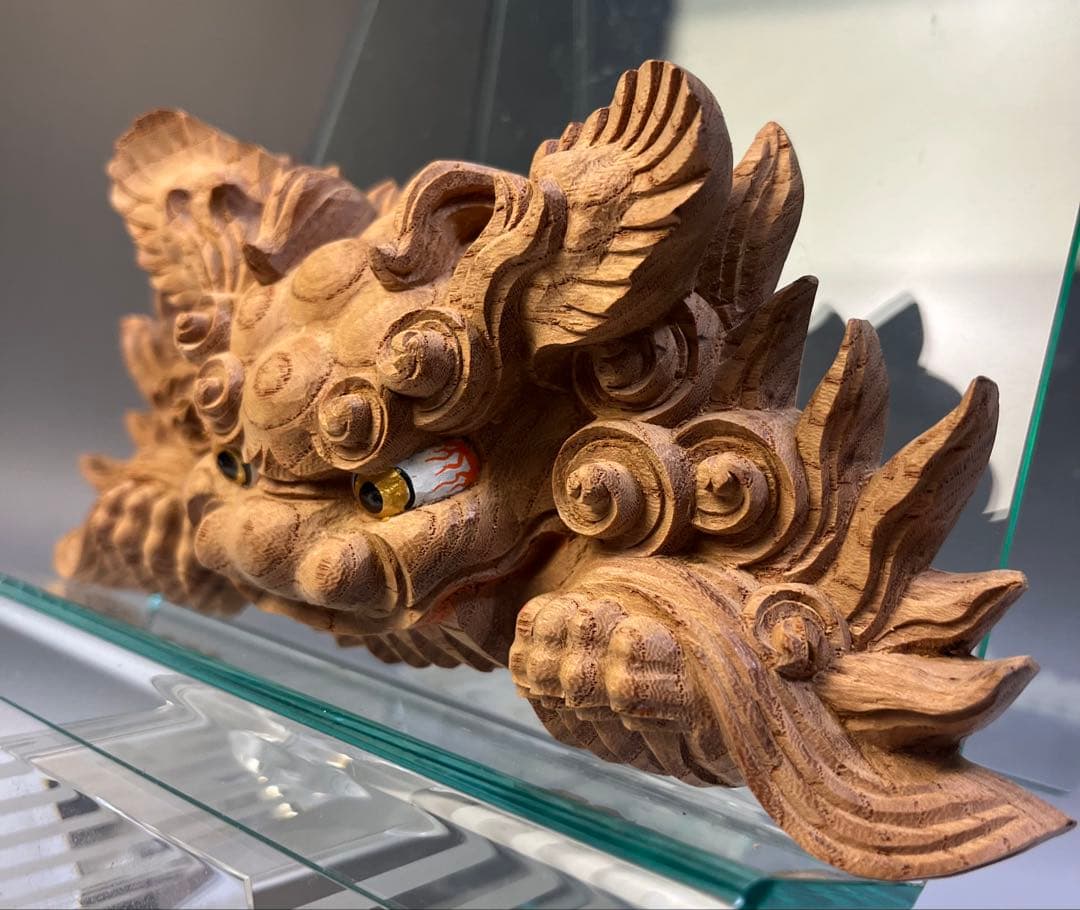 カズシ【木彫　獅噛】だんじり　魔除け　社寺彫刻　宮彫り　悪疫を噛み砕く