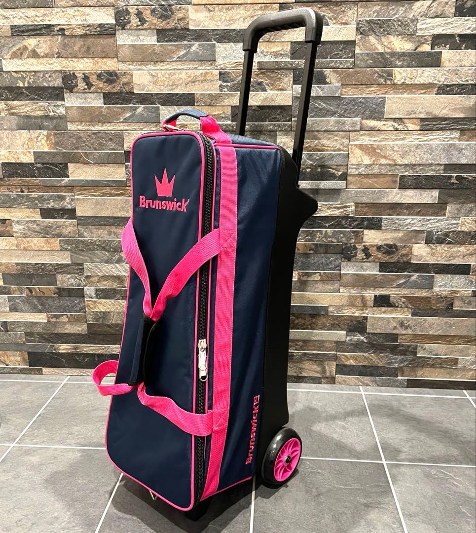 Brunswick ボウリング用バッグ ネイビー/ピンク　3個用