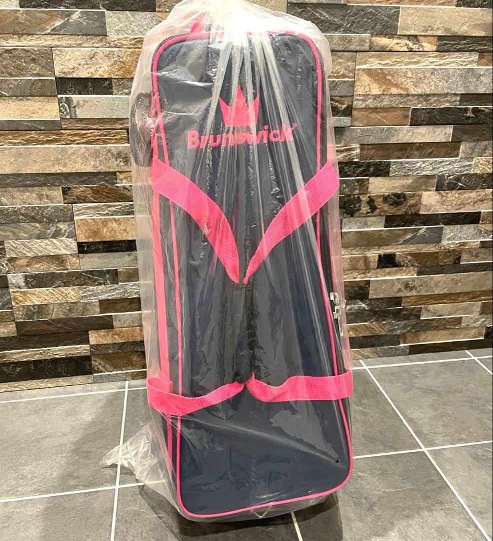 Brunswick ボウリング用バッグ ネイビー/ピンク　3個用