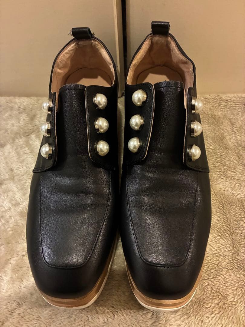 STACCATTO メイジーパールプラットフォームシューズ ブラック 黒 24