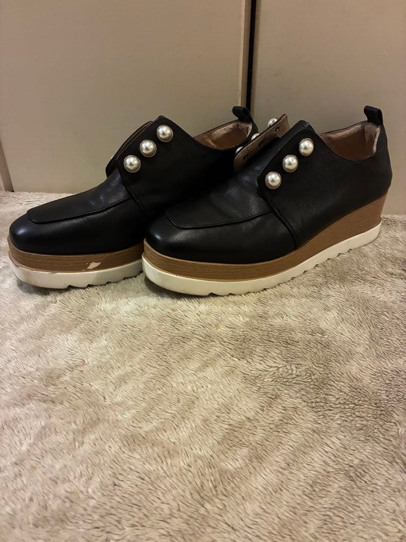 STACCATTO メイジーパールプラットフォームシューズ ブラック 黒 24