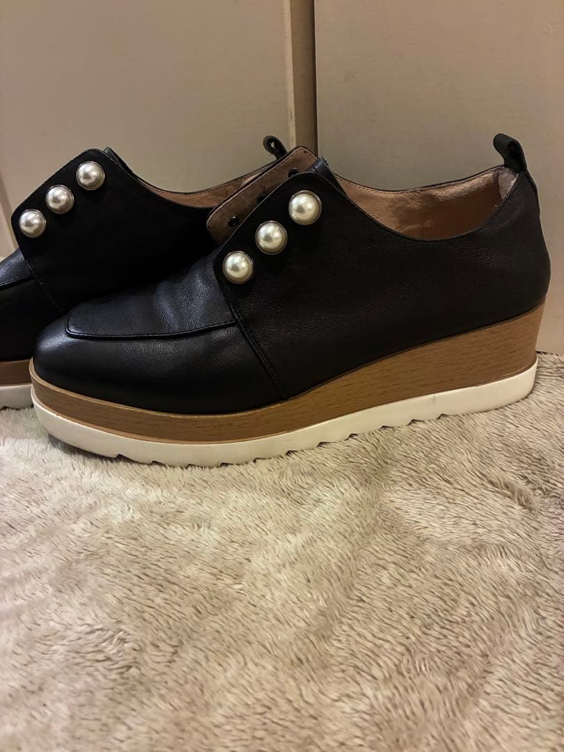 STACCATTO メイジーパールプラットフォームシューズ ブラック 黒 24