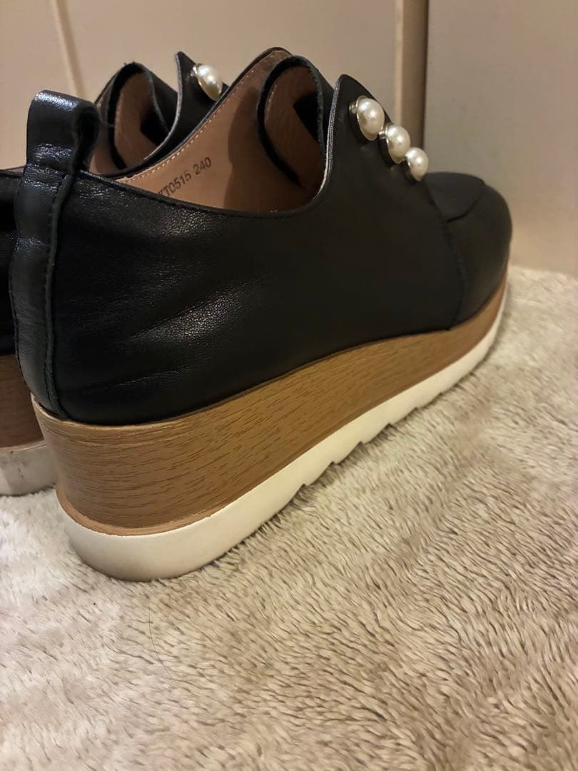 STACCATTO メイジーパールプラットフォームシューズ ブラック 黒 24