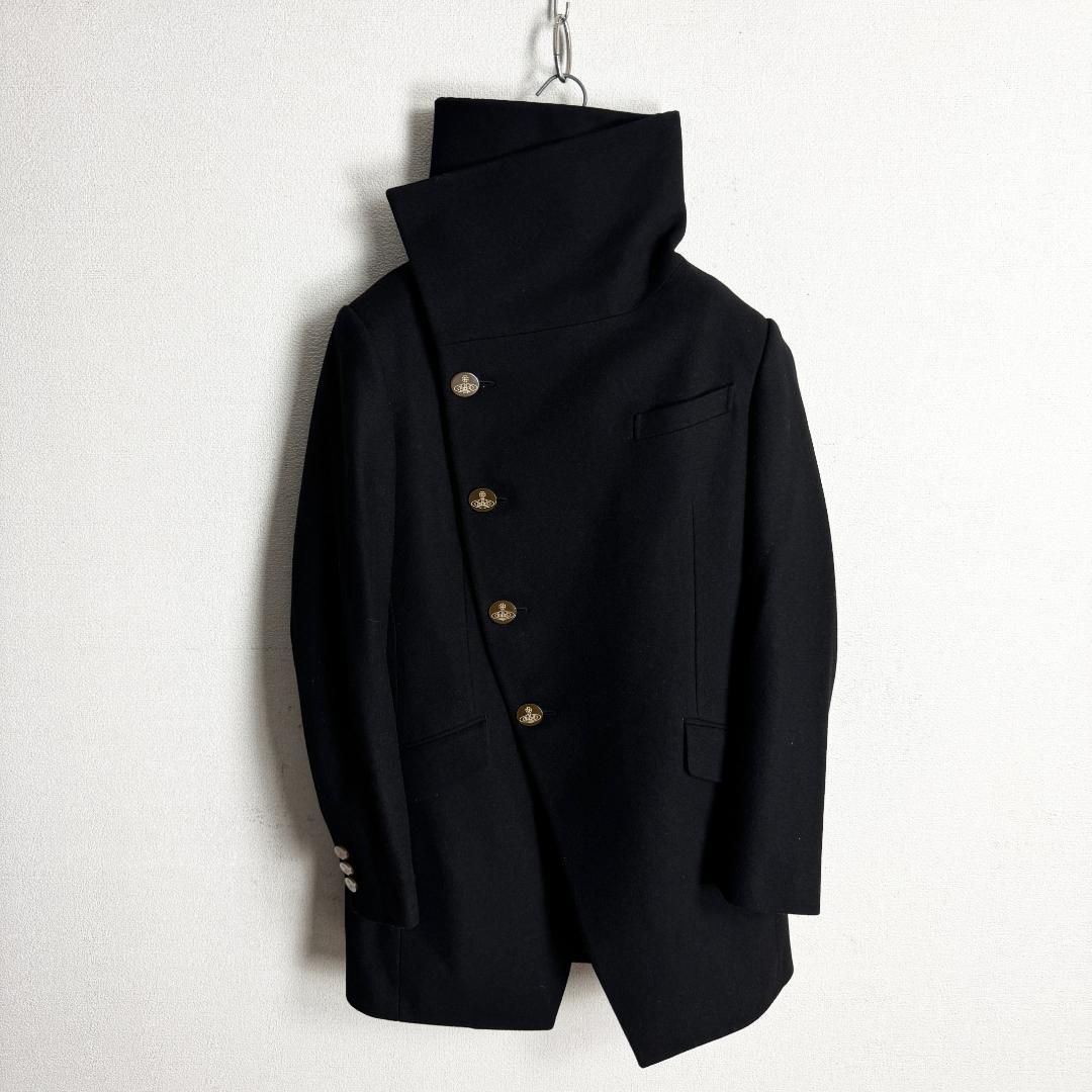 【極美品☆高級モデル☆上品ブラック】ヴィヴィアン ミントカラー ウールコート