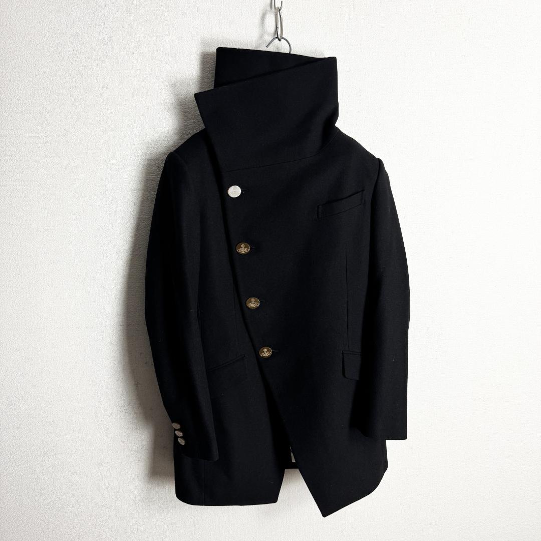 【極美品☆高級モデル☆上品ブラック】ヴィヴィアン ミントカラー ウールコート