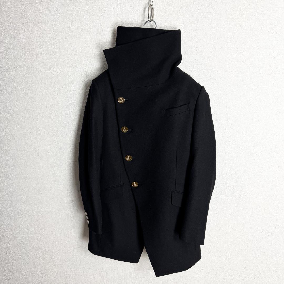 【極美品☆高級モデル☆上品ブラック】ヴィヴィアン ミントカラー ウールコート