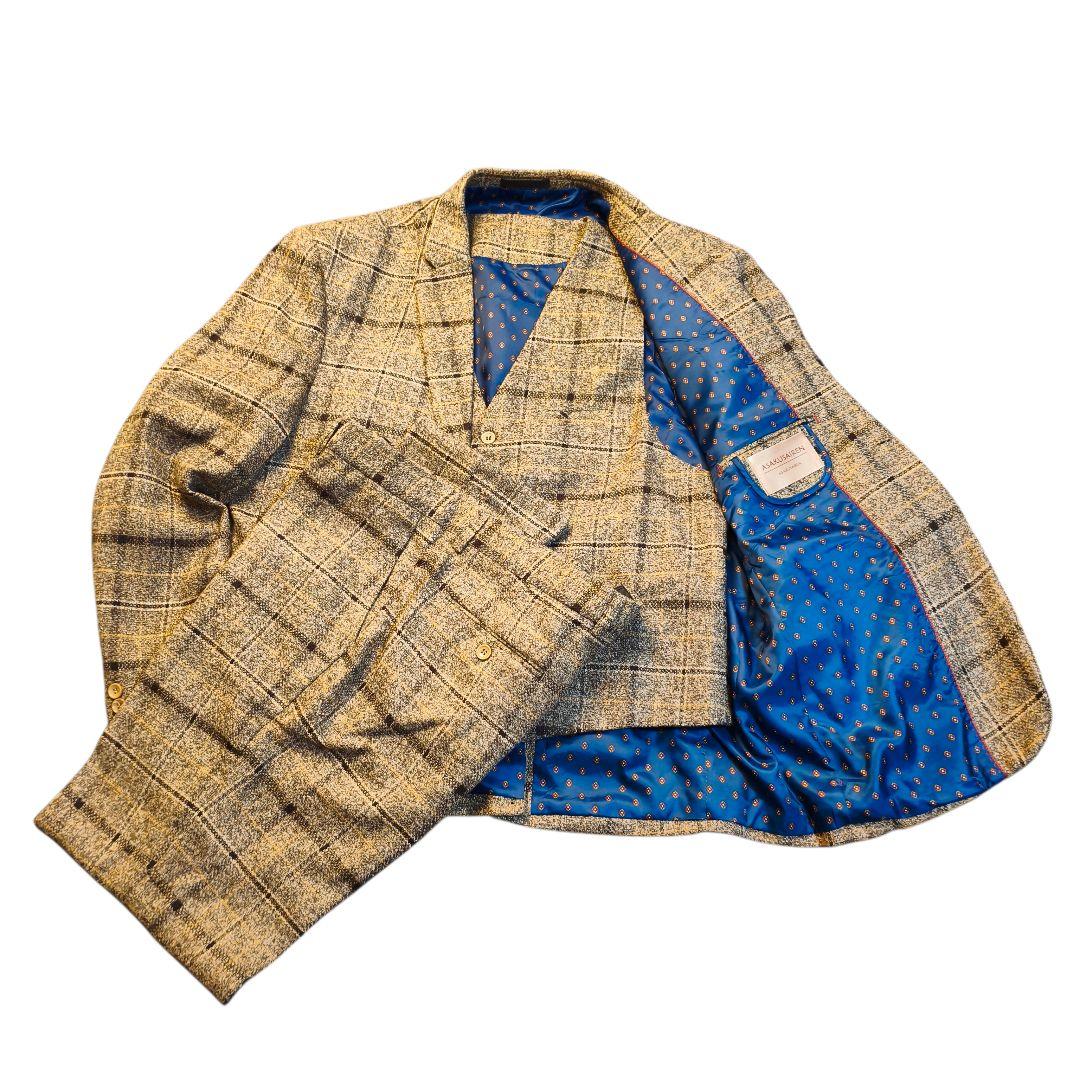 極美品　ASAKUSAIREN 3ピース スーツセット 大きいサイズ チェック柄