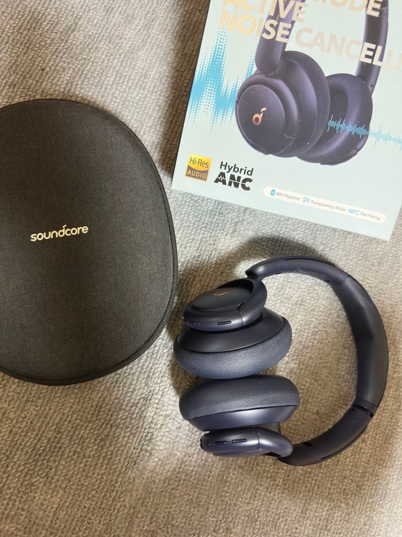 Anker Soundcore ワイヤレスヘッドホン ダークブルー