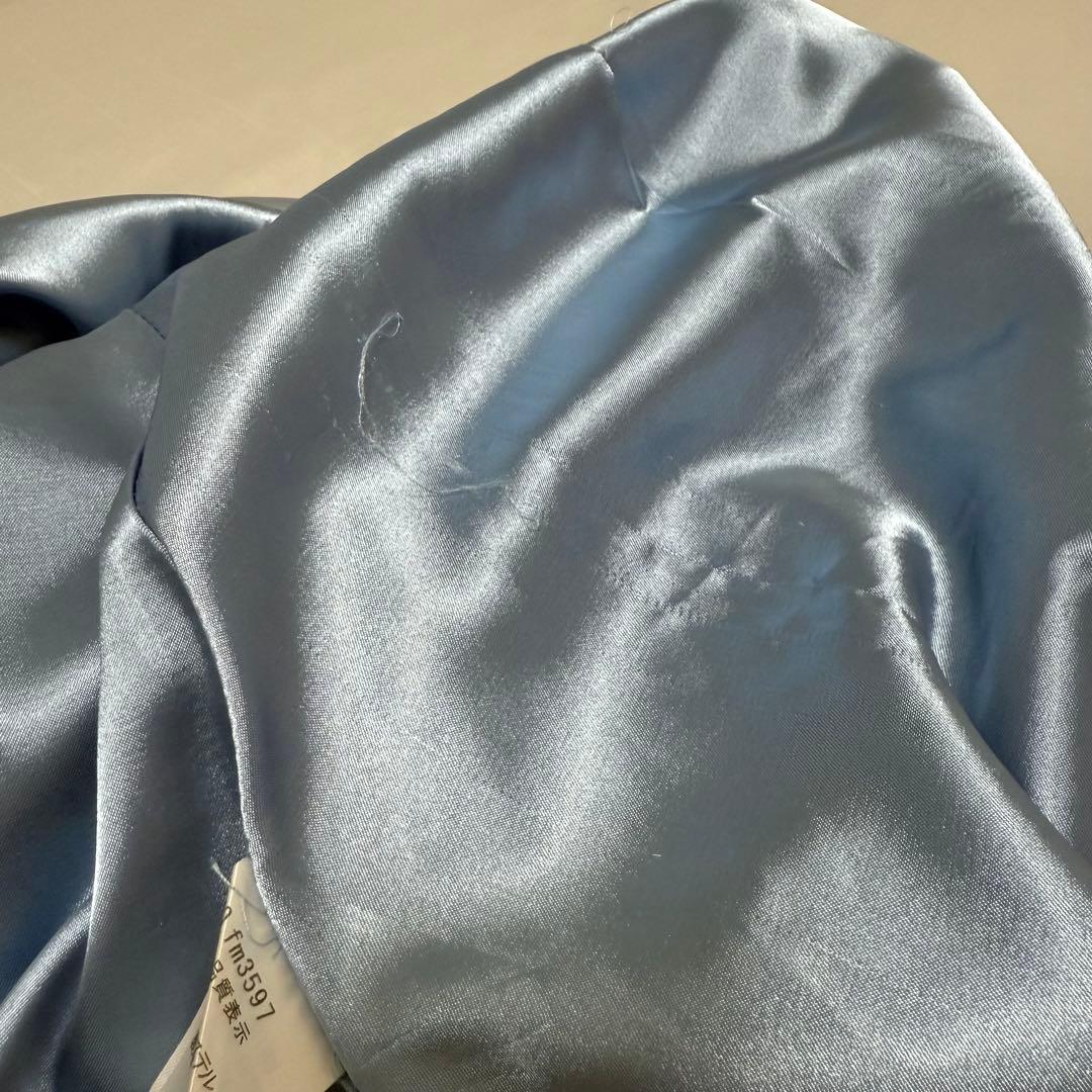 ローブドフルール サテンネックリボンバストジップフレアミニキャバドレス ブルー