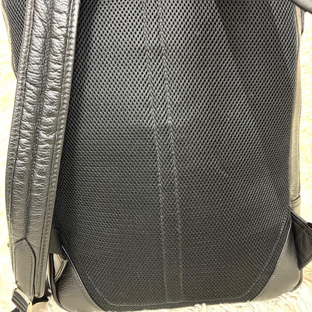 美品 MURA ムラ リュックサック レザー シボ革 肩掛け 黒 A4可 大容量