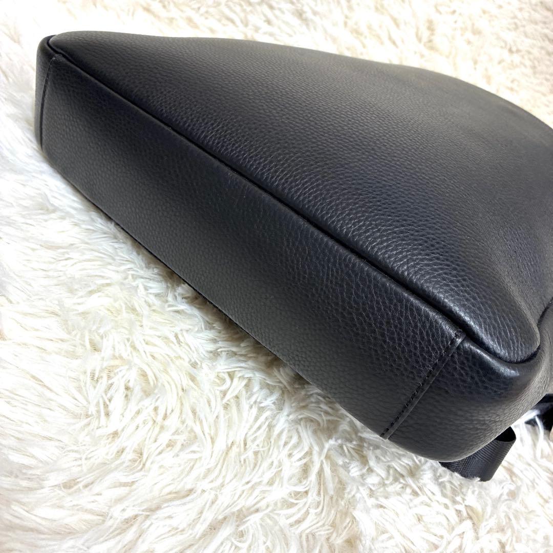 美品 MURA ムラ リュックサック レザー シボ革 肩掛け 黒 A4可 大容量