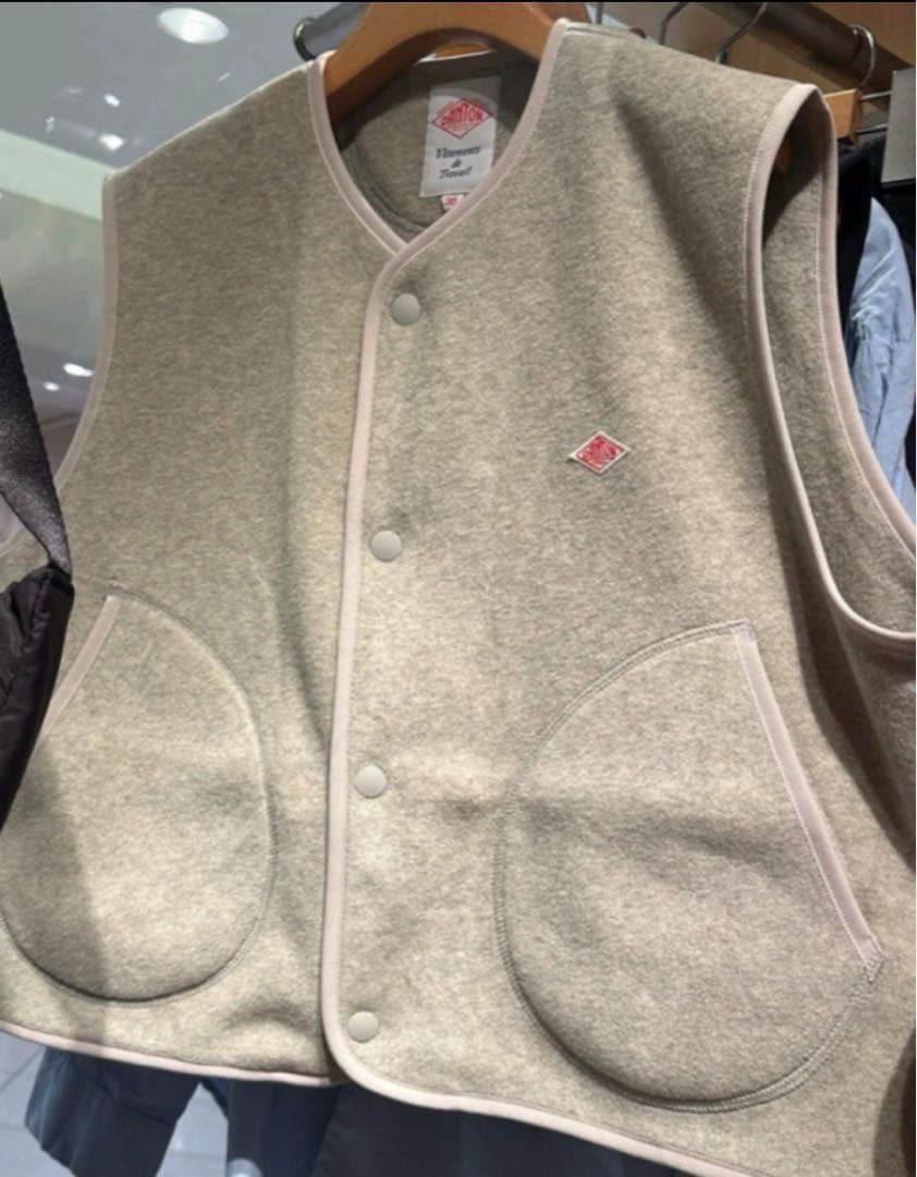 DANTON/ダントン　フリースカラーレスベスト　WOMEN マーブル38