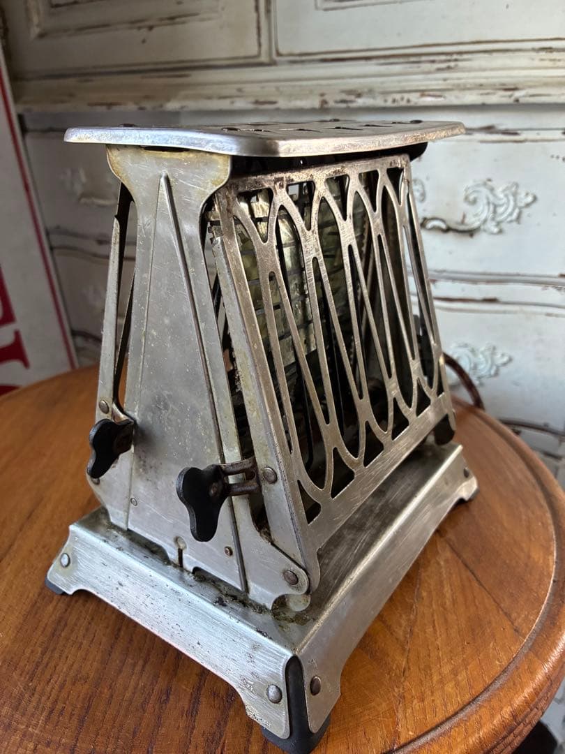 アンティーク　トースター　メタリック　美しい　メタルトースター　アメリカ30年代