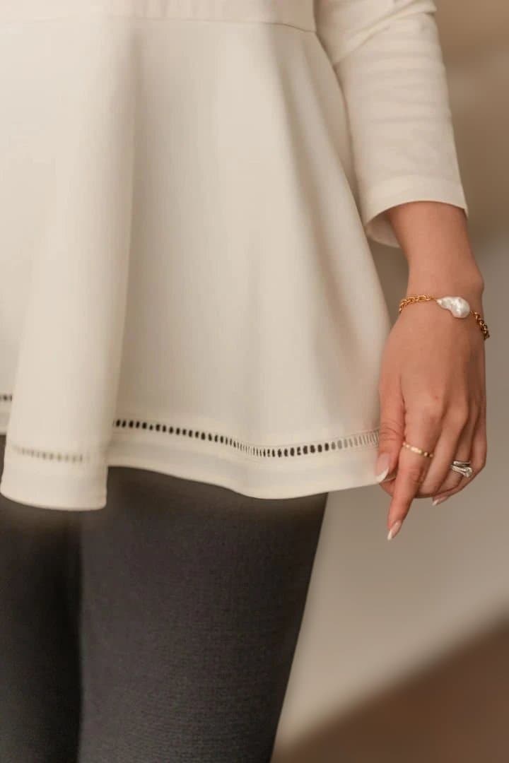 新品未使用 Maison Echelle ストレッチポンチペプラム トップス