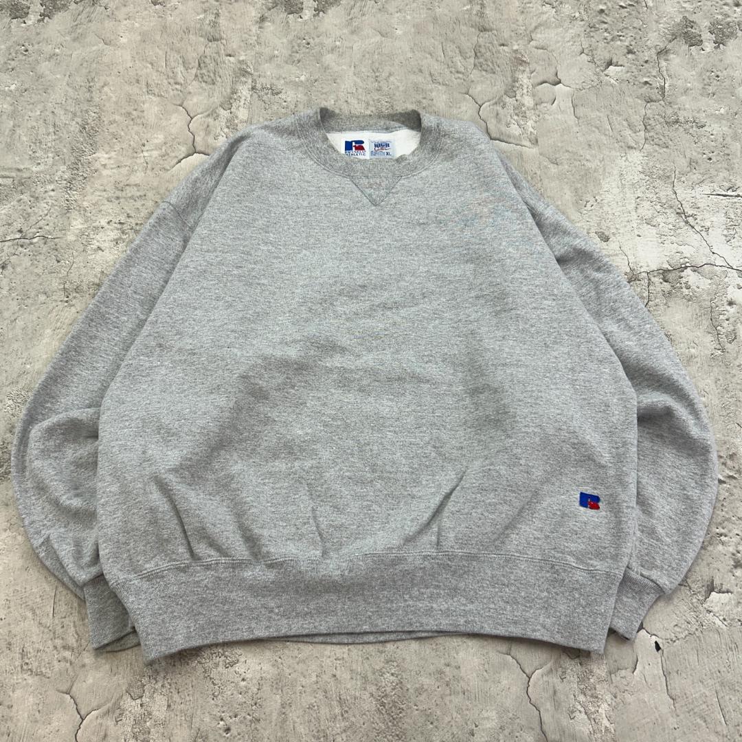 R*e様 ラッセルアスレチック　前V　ブランク　ソリッド　スウェット　古着　グレ