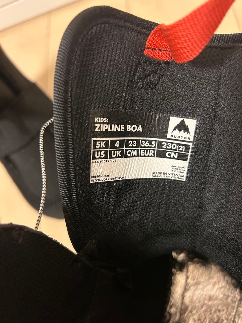 Zipline BOA 子供用スノーボードブーツ 5K 23cn