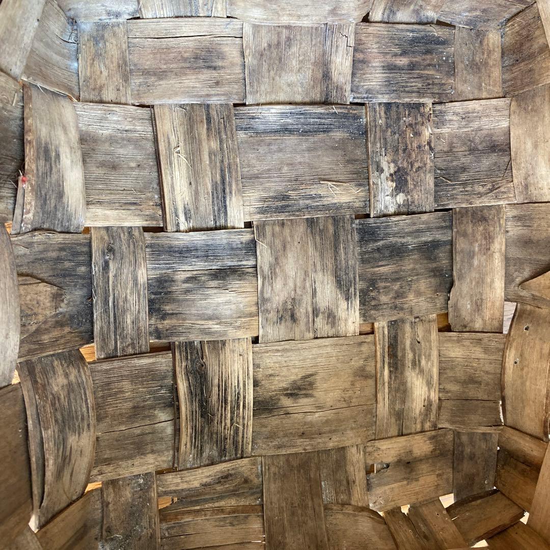 フランスアンティーク栗の皮バスケット 大きめかご