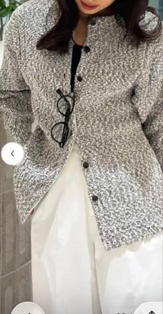 【新品未使用】ルーニィlounie ブークレミドルカーディガン