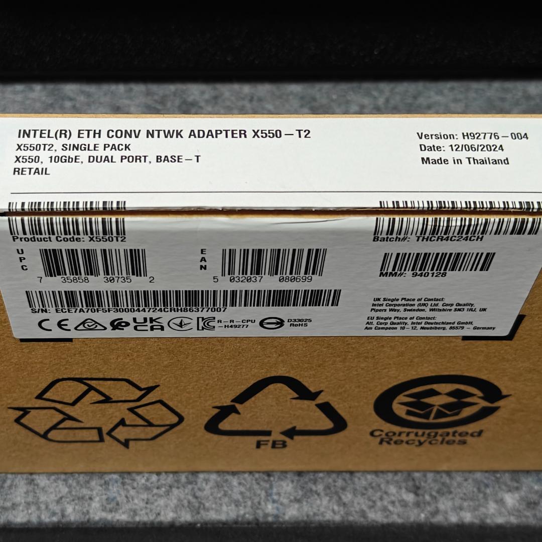 Intel純正 10GbE RJ45 2ポート LANカード X550-T2