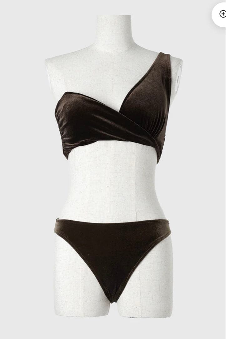 anuans / ワンショルダーセパレートスイムウェア ブラウン